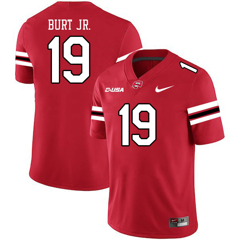 Western Kentucky Hilltoppers #19 Craig Burt Jr. College Football Jerseys Stitched Sale-Red